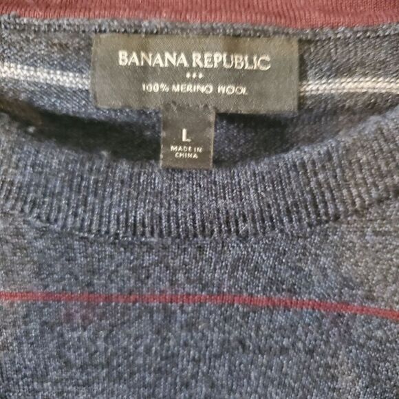 Banana Republic Sweater Men's Large Crewneck Pullover 100% Merino Wool | EUC - Picture 4 of 4